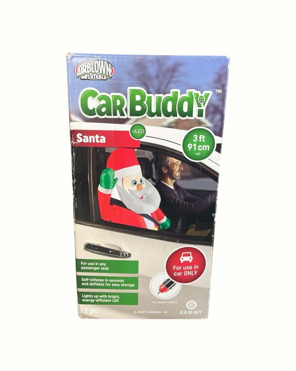 Gemmy 2020 Air-blown Inflatable Car Buddy Santa Claus (For Passenger Seat) WORKS